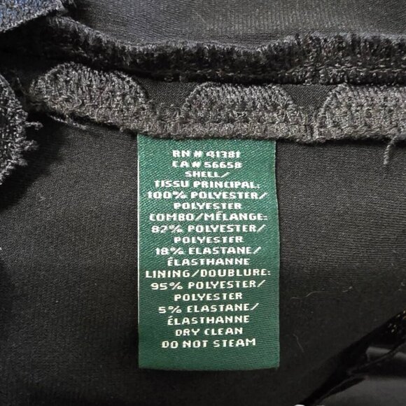 Lauren Ralph Lauren Black Dotted Lace Peek-A-Boo Sleeveless Shift Dress Sz 6 - Picture 7 of 7